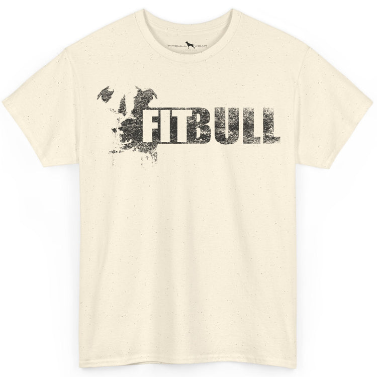 Natural Fitbull fitness t-shirt with motivational design on the chest.