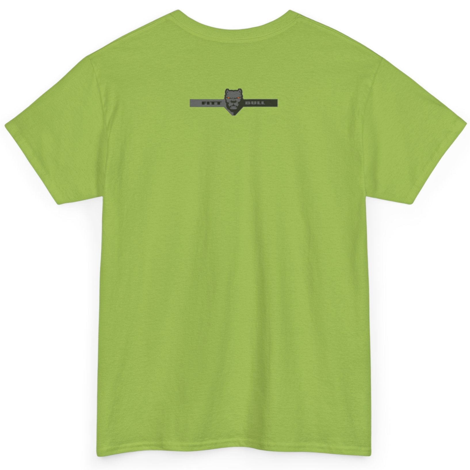 Fitbull Kiwi Green t-shirt with a logo on the back against a white background