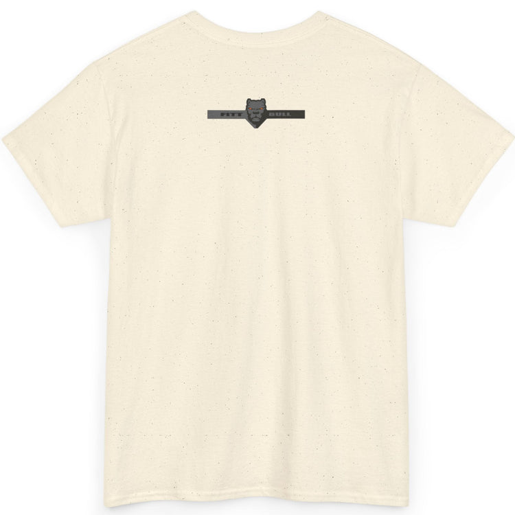 Natura Fitbull t-shirt with a black logo on the back against a white background