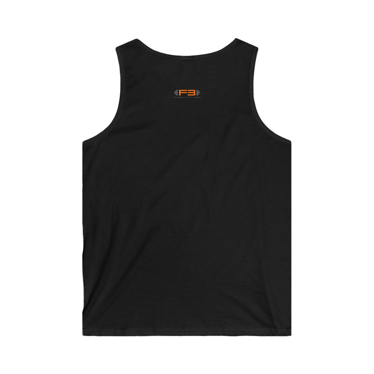 a black Fitbull sports tank top branded with the Fitbull Fit Wear logo back view