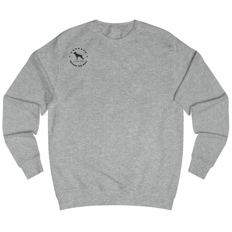 grey, sporty,  fitness and bodybuilding hoodie of the Fitbull brand branded with logo, front view