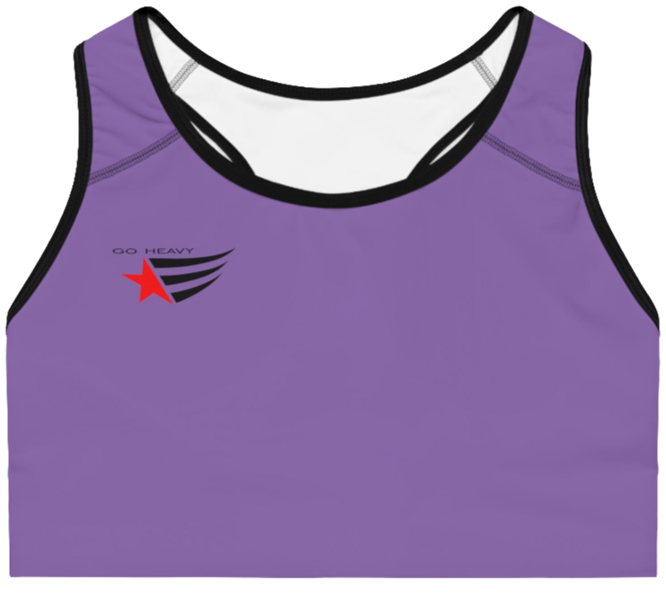 The Muscle Agents Yoga Sports Bra in Solid Purple from Gymstar Xtreme