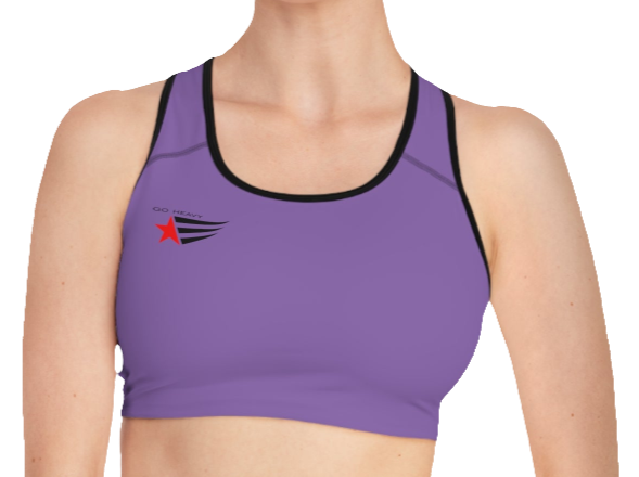 The Muscle Agents Yoga Sports Bra in Solid Purple from Gymstar Xtreme