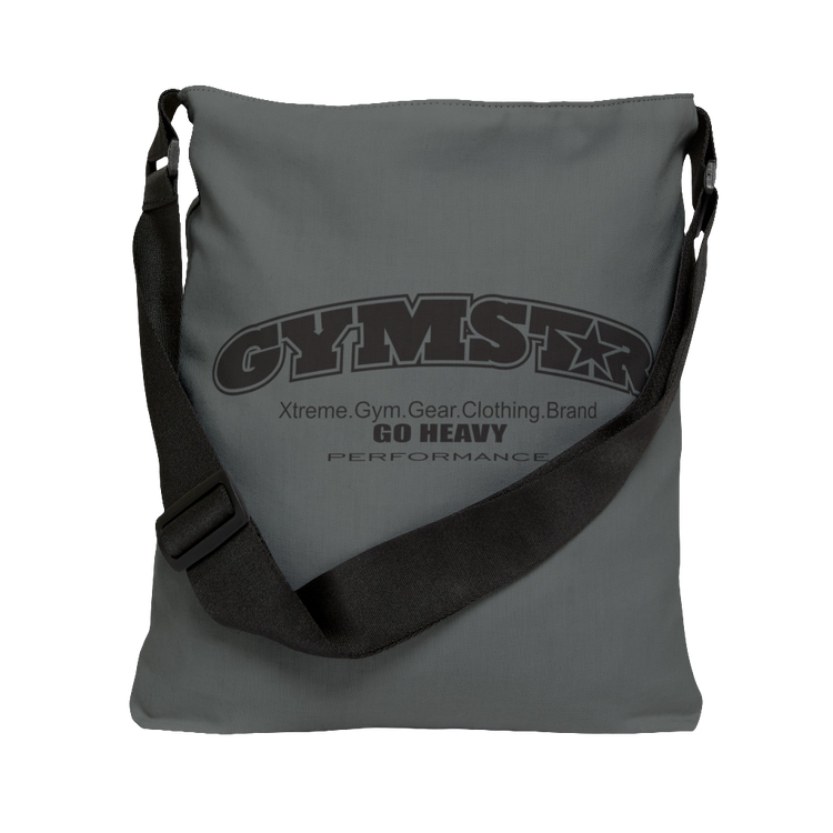 a grey sports bag gymstar brandet with Berst Bodies design and gymsar logo  ack view