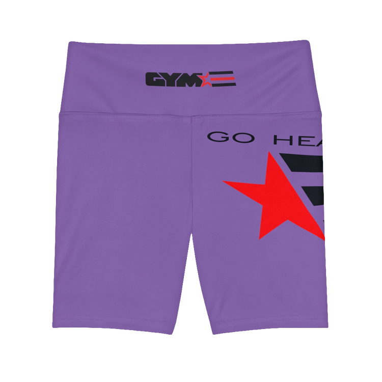 Gymstar Women’s Purple High-Waisted Workout Shorts – Yoga, Gym & Training Activewear