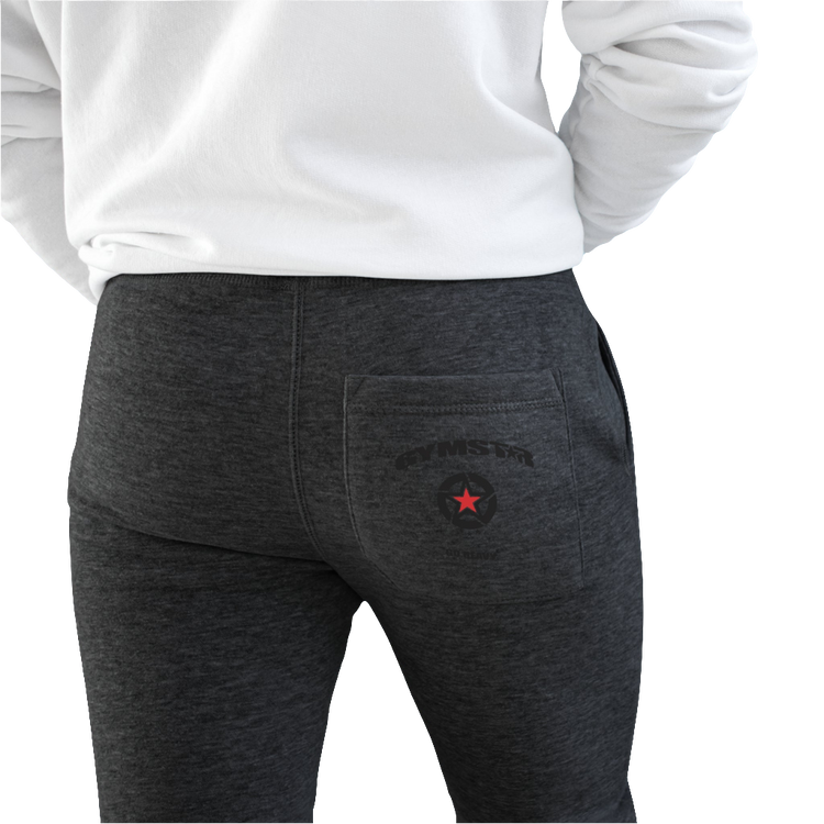 Grey Sports Joggers Gymstar bac side close up view with logo.