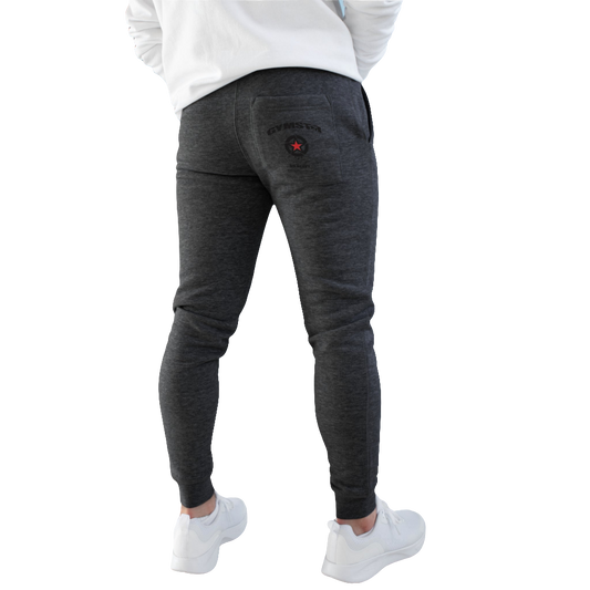 Grey Sports Joggers Gymstar bac side view with logo.