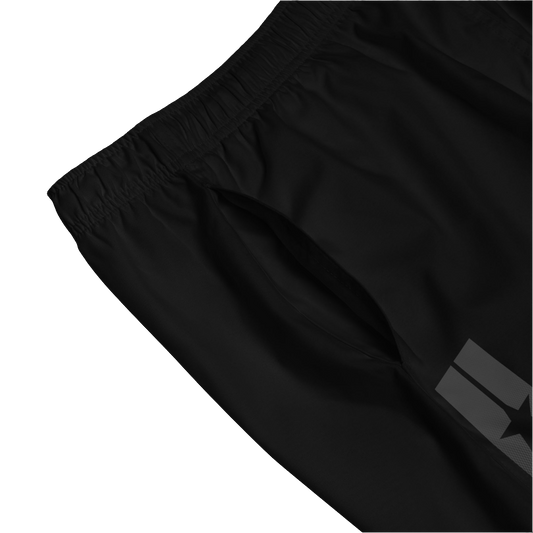 Gymstar Men's Fitness Board Shorts in Solid Black