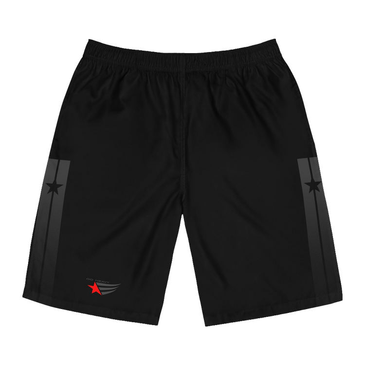 Gymstar Men's Fitness Board Shorts in Solid Black