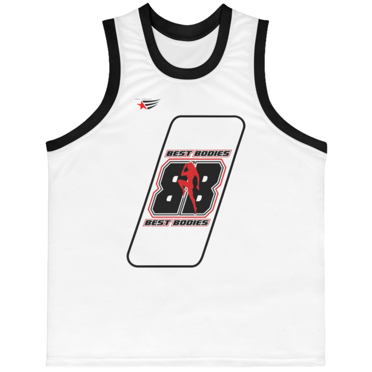 a Gymstar white sports tank top branded with the Gymstar Fit logo and a motivating print