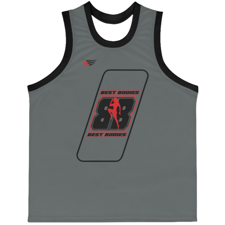 a Gymstar sports tank top branded with the Gymstar Fit logo and a motivating print.