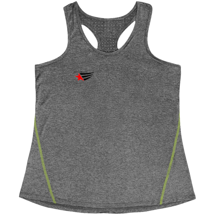 a greGymstar sports tank top branded with the Gymstar Fit logo