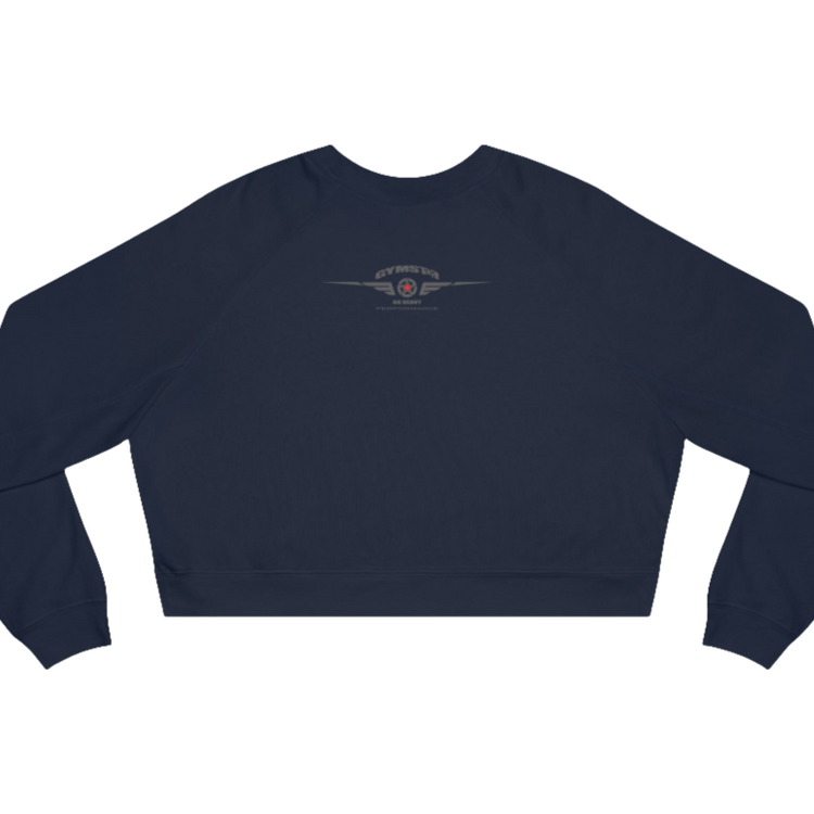 Navy blue Gymstar sweatshirt with logo and motivating design Best Bodies. Rear view.