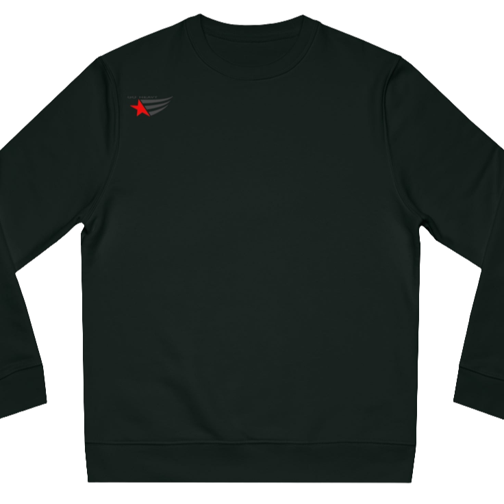 Military Green, sporty, fitness sweatshirt Gymstar, branded with the brand logo. Front view.