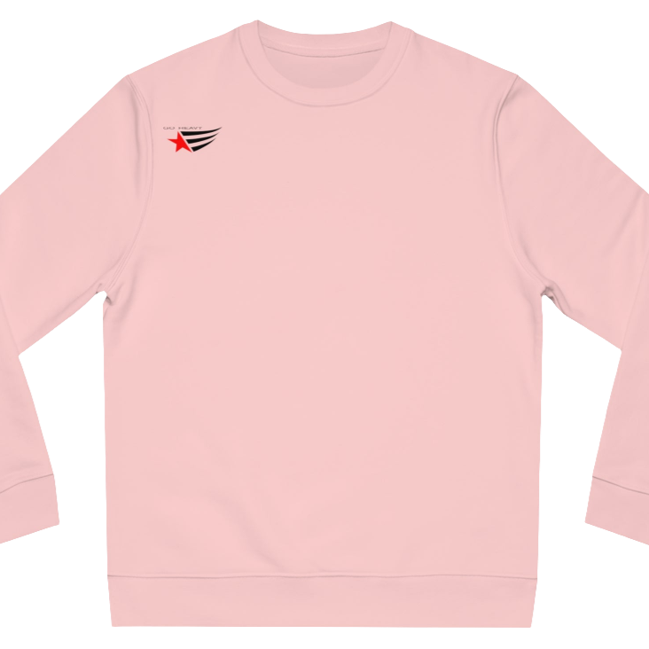 Pink, sporty, fitness sweatshirt Gymstar, branded with the brand logo. Front view.