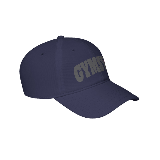 A navy blue Gymstar Fitness baseball cap with a structured design and a brand inscription on the left.