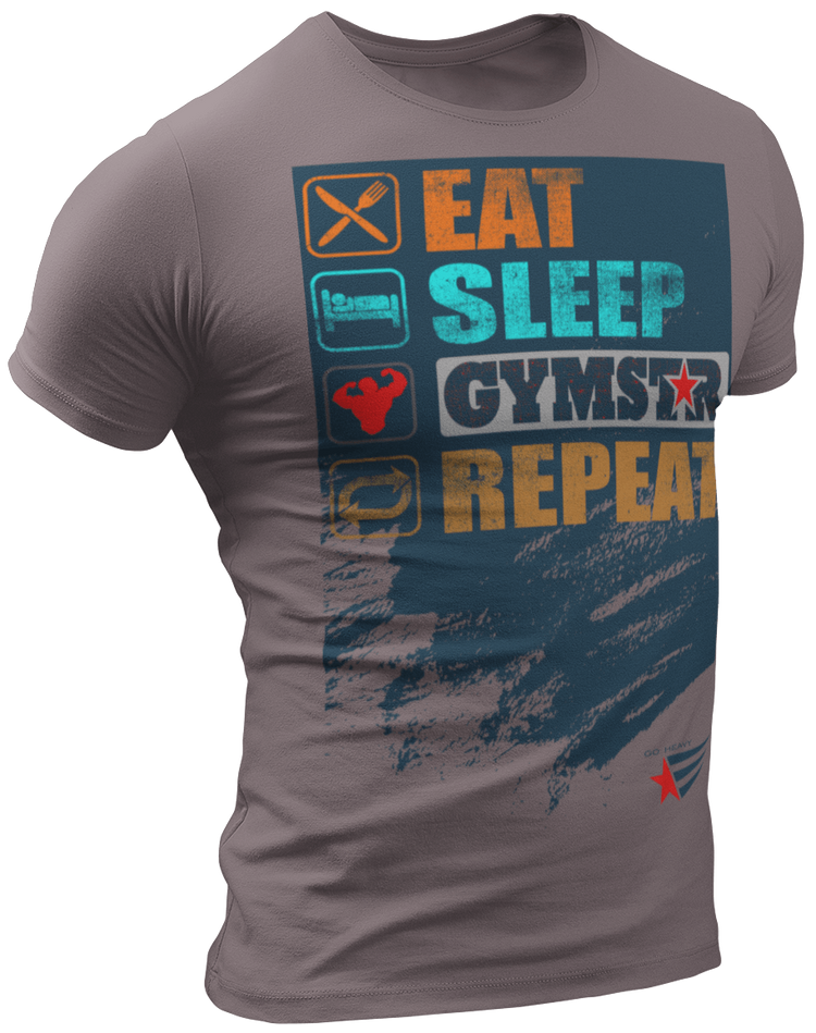 Fitness T-shirt - Gymstar "Eat Sleep Gym Repeat" Graphic Tee