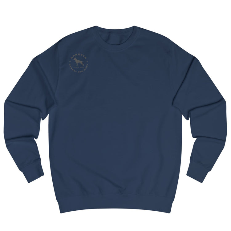 navy, sporty,  fitness and bodybuilding hoodie of the Fitbull brand branded with logo, front view