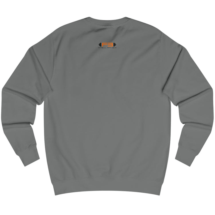 sharcoal Sports hoodie for fitness and bodybuilding from the Fitbull brand, branded with a motivating motif, back view.