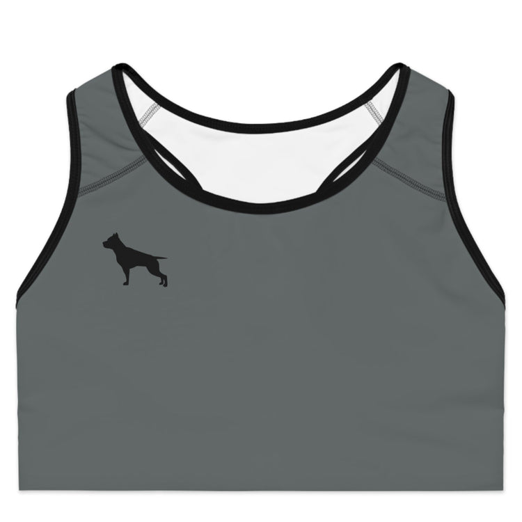 a charcoal-black sports bra fittbull-fitt-wear for crossfit training clothes