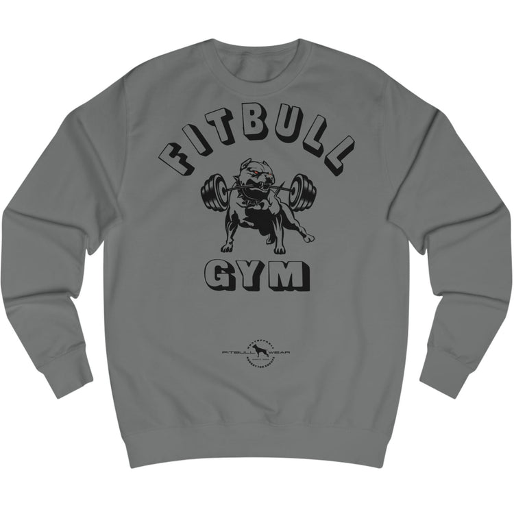 sharcoal sports hoodie for fitness and bodybuilding from the Fitbull brand, branded with a motivating motif, front view