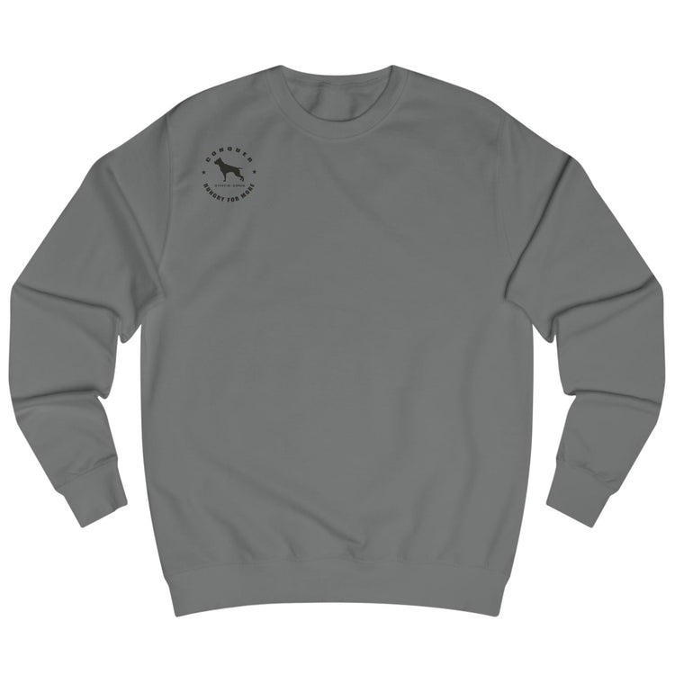 sharcoal, sporty,  fitness and bodybuilding hoodie of the Fitbull brand branded with logo, front view