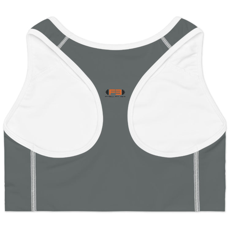 a charcoal-white sports bra fittbull-fitt-wear for crossfit training clothes back view