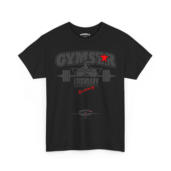 Black GYMSTAR t-shirt with bodybu design featuring dogs on a white backgroundding