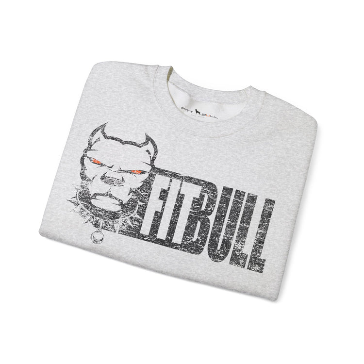 FITBULL Gym Sweatshirt – Distressed Pitbull Dog Head Logo Casual Pullover
