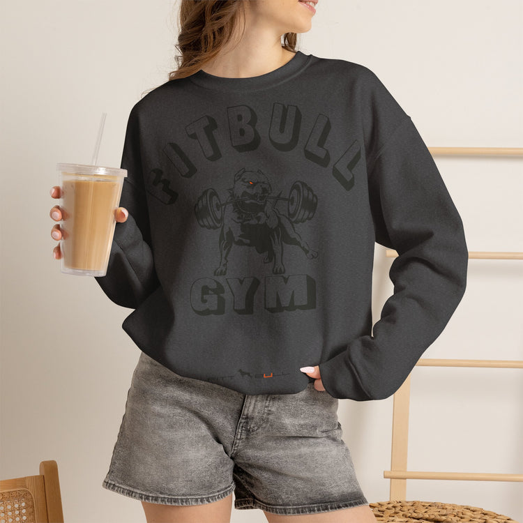 FITBULL Gym Graphic Crewneck Sweatshirt — Pitbull Gym Vintage Weightlifting