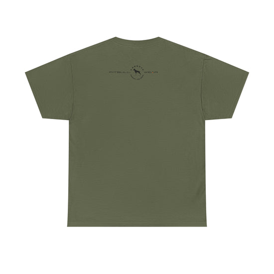 Green FITBULL fitness t-shirt with a logo on the back against a white background