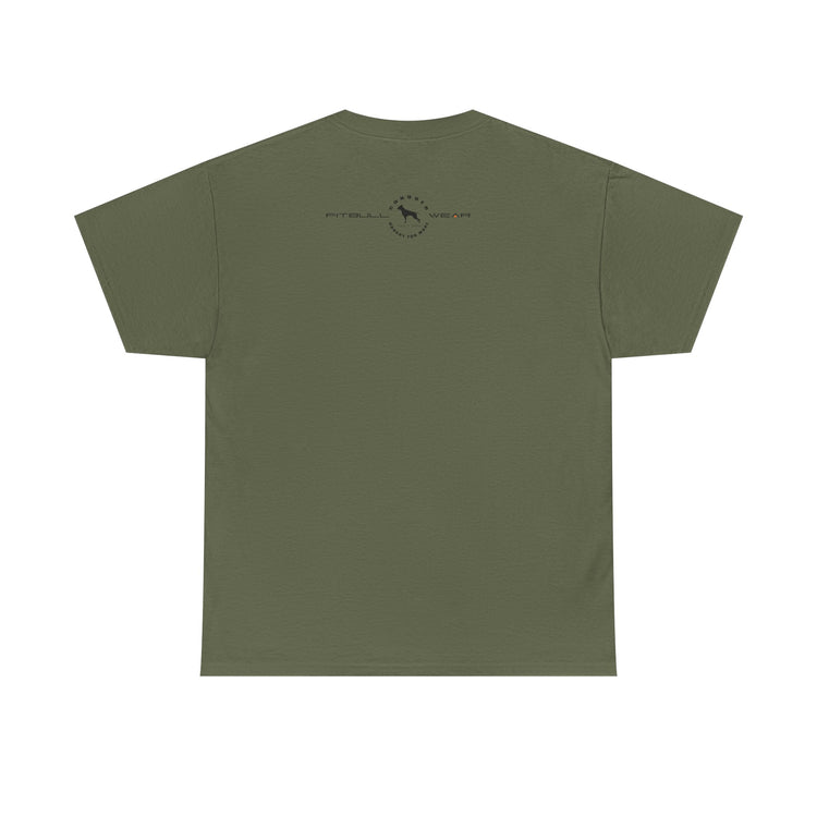 Green FITBULL fitness t-shirt with a logo on the back against a white background