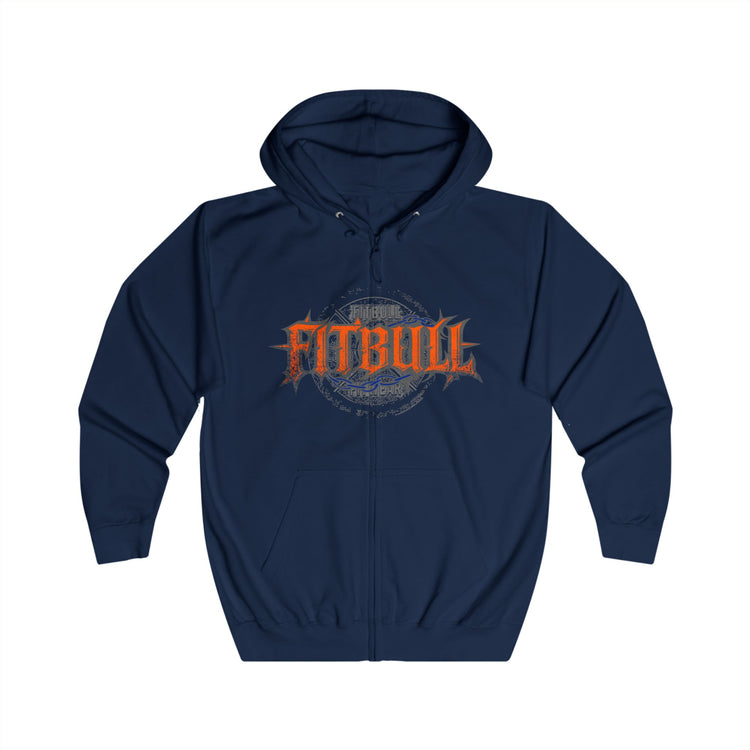 FITBULL Graphic Full-Zip Hoodie — Chains Pitbull Vintage Gym