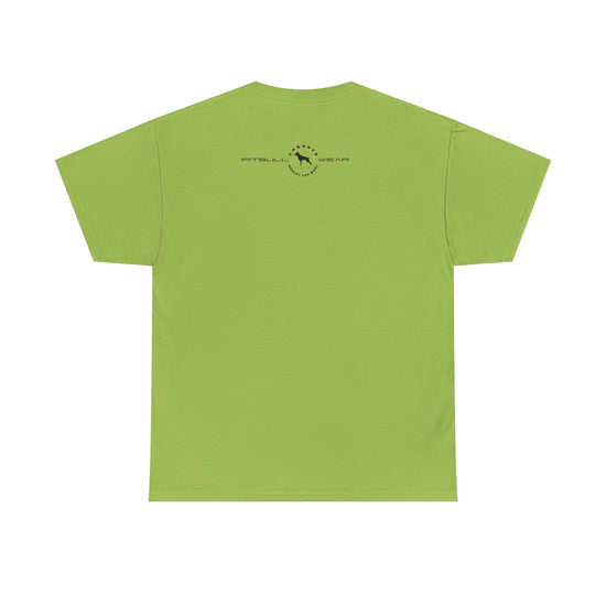 Green FITBULL fitness t-shirt with a logo on the back against a white background