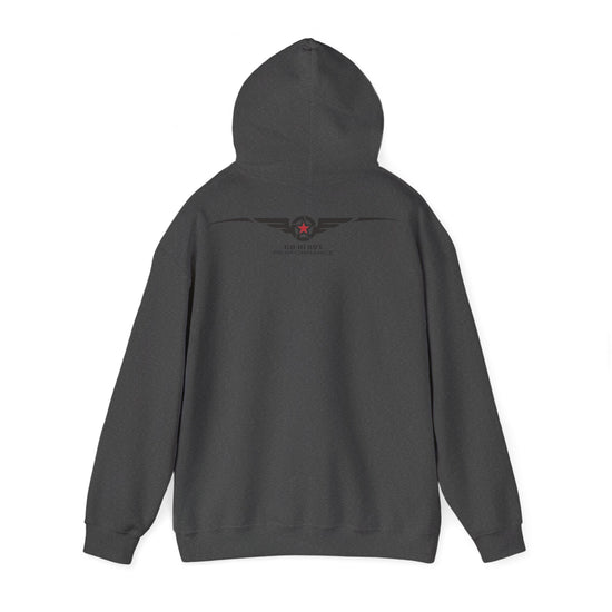 Dark gray hoodie on a white background