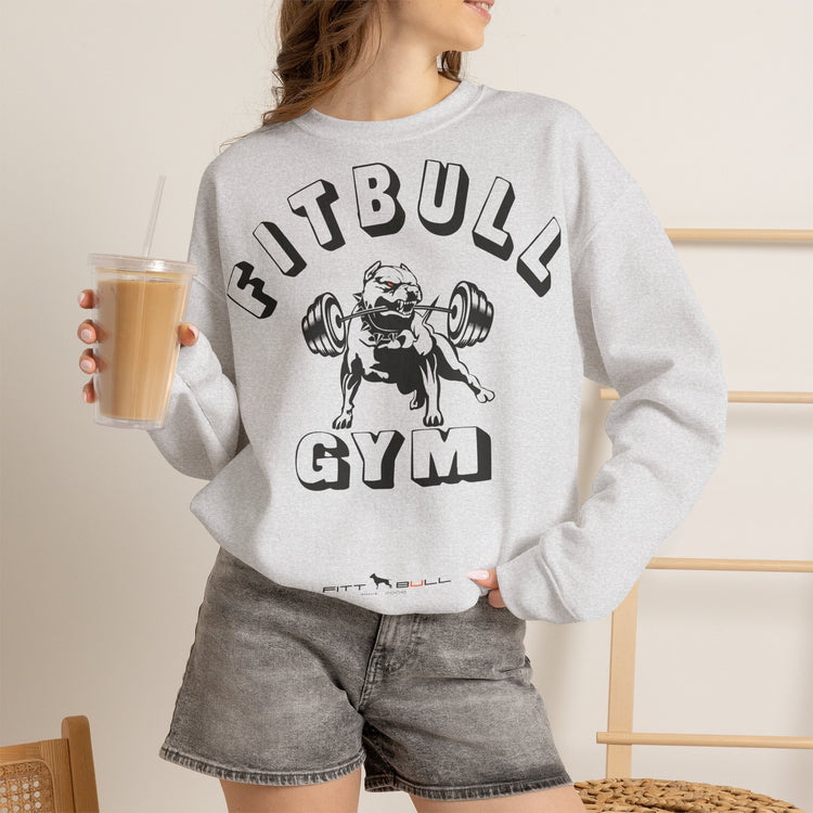 FITBULL Gym Graphic Crewneck Sweatshirt — Pitbull Gym Vintage Weightlifting