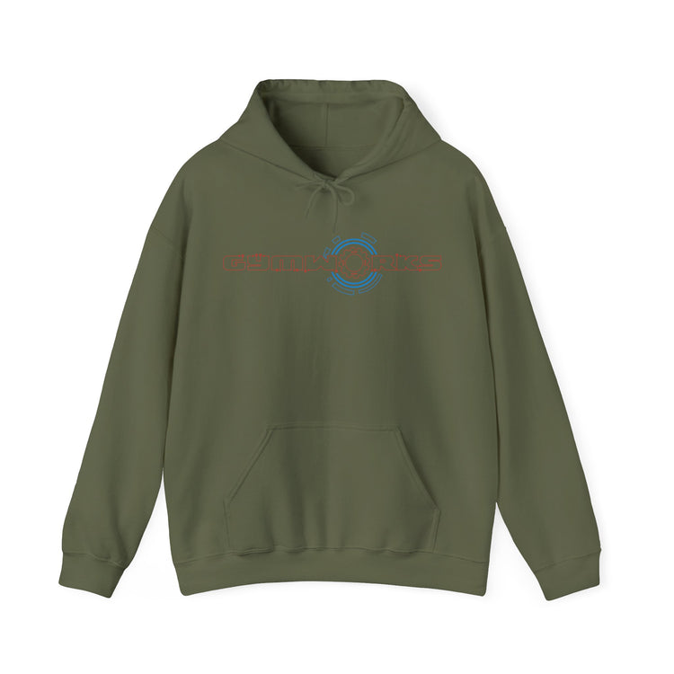 Green Gymworks hoodie with a logo on a white background