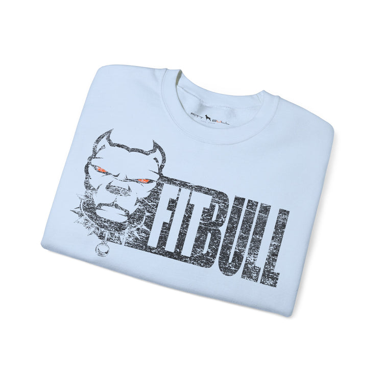 FITBULL Gym Sweatshirt – Distressed Pitbull Dog Head Logo Casual Pullover