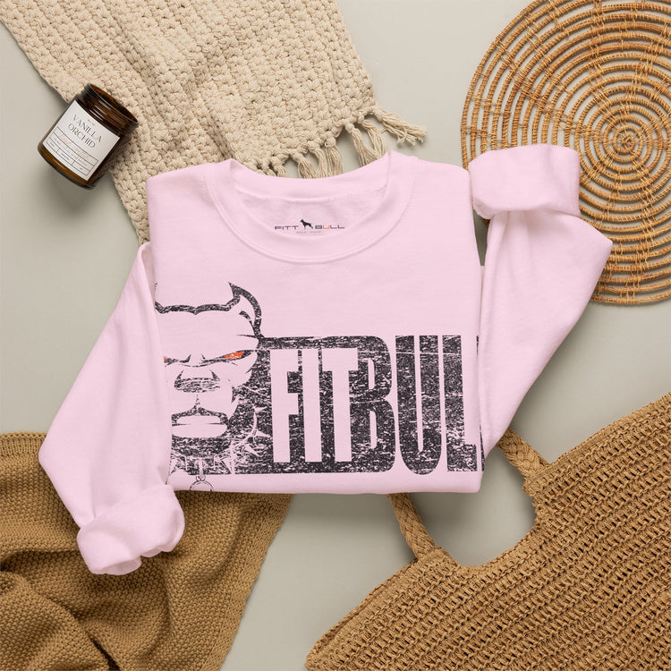 FITBULL Gym Sweatshirt – Distressed Pitbull Dog Head Logo Casual Pullover