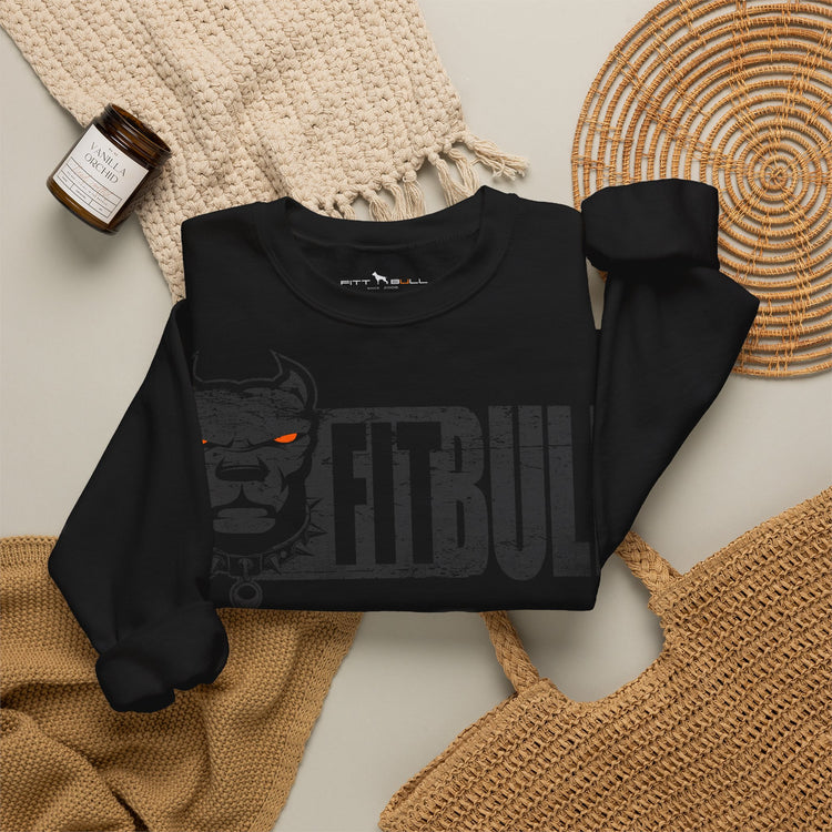 FITBULL Gym Sweatshirt – Distressed Pitbull Dog Head Logo Casual Pullover