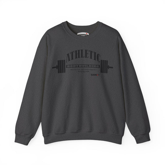 Dark gray Gymstar Athletic sweatshirt with 'love' text on a white background