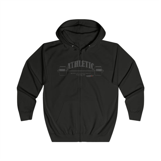 Black Gymstar zipp hoodie on a white background