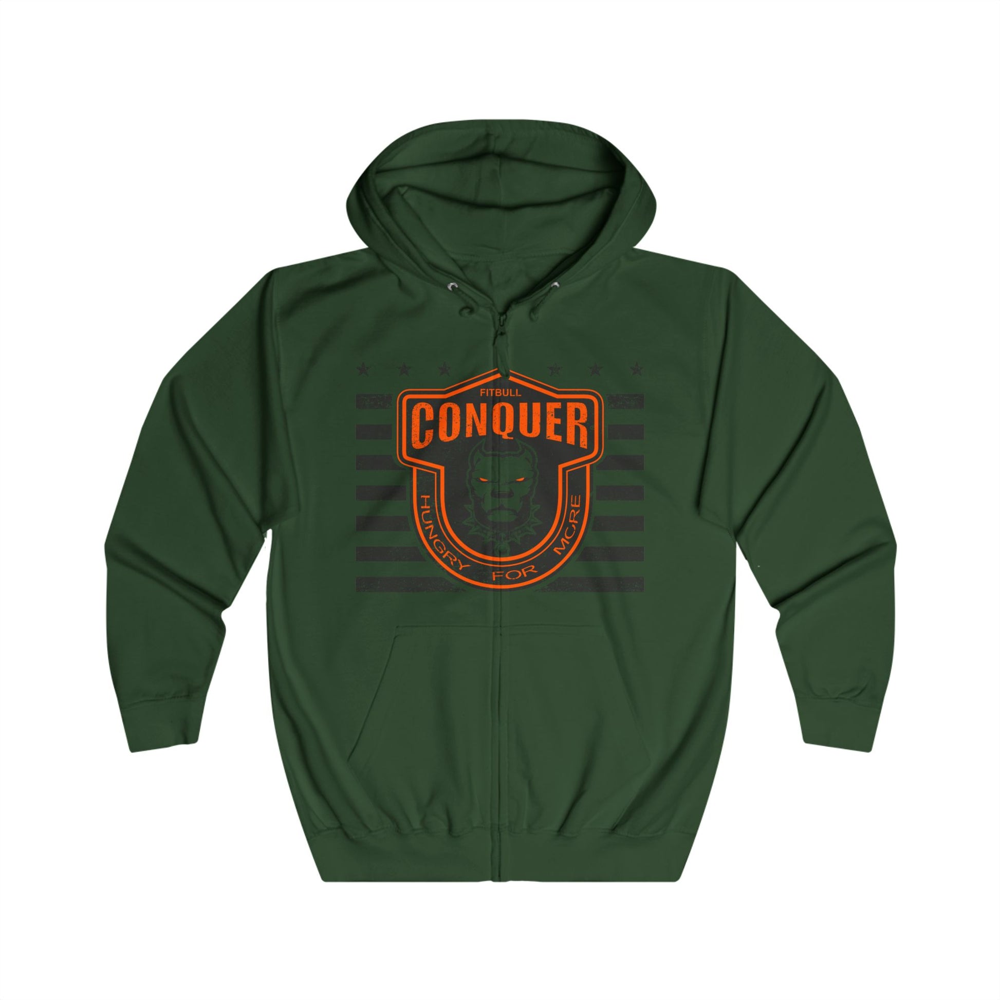 Green Fitbull hoodie on a white background
