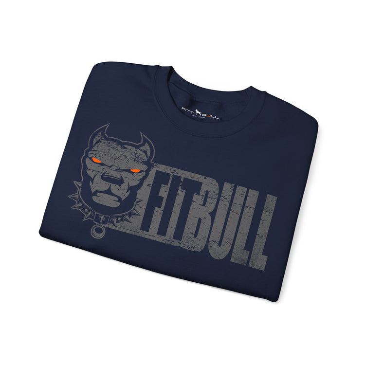 FITBULL Gym Sweatshirt – Distressed Pitbull Dog Head Logo Casual Pullover