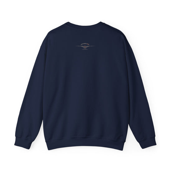 Navy blue sweatshirt on a white background