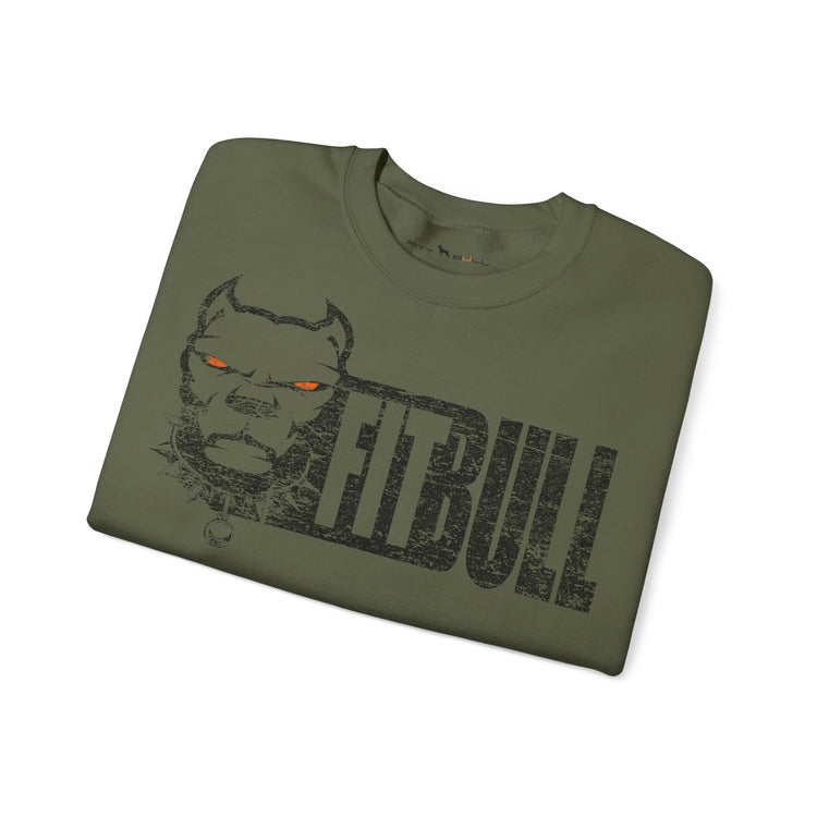 FITBULL Gym Sweatshirt – Distressed Pitbull Dog Head Logo Casual Pullover