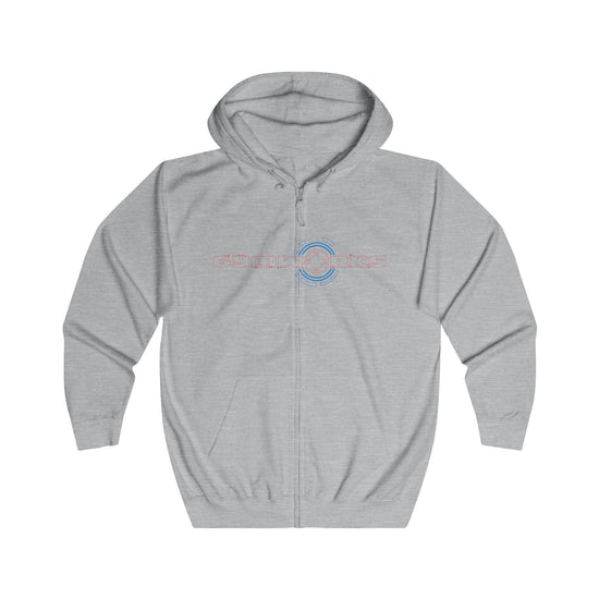 Gray Gymworks hoodie with a logo on a white background