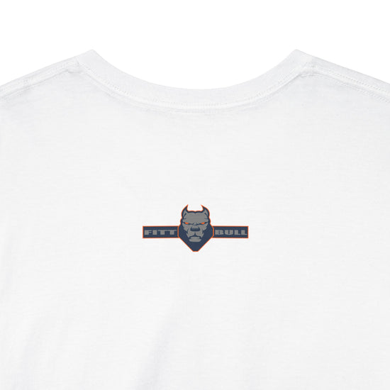 White t-shirt Fitbull with a logo on the back.
