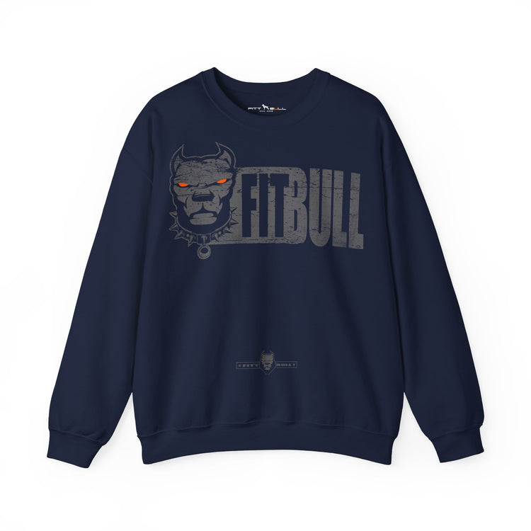 FITBULL Gym Sweatshirt – Distressed Pitbull Dog Head Logo Casual Pullover