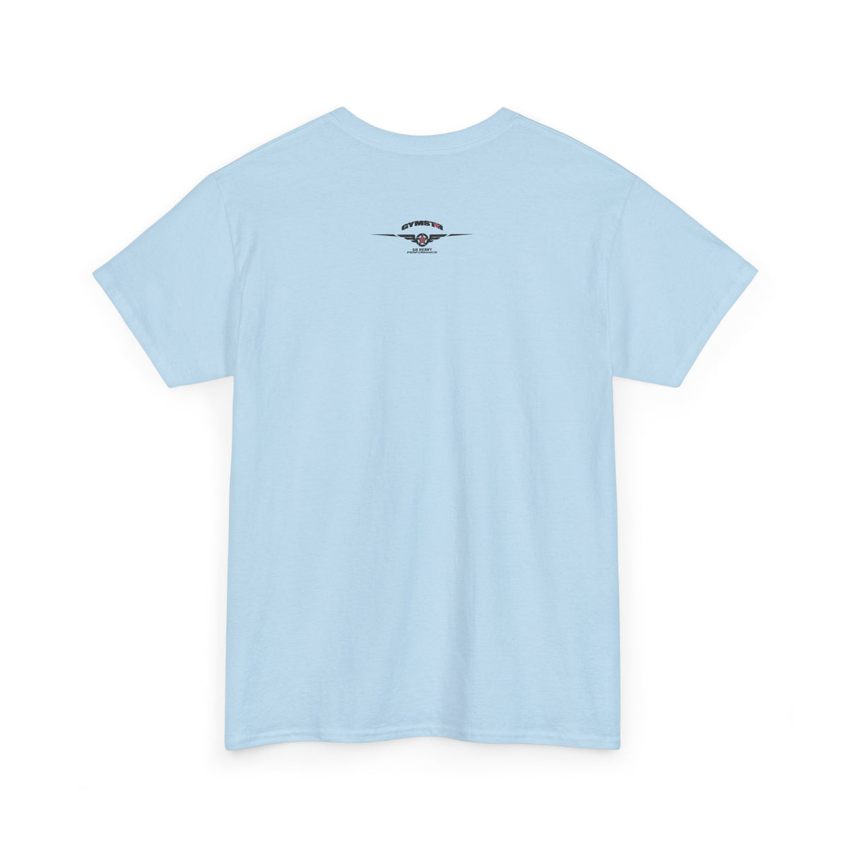 A light blue short-sleeve crewneck t-shirt with a small dark green 'DH' monogram logo printed on the upper chest, displayed against a solid white background.
